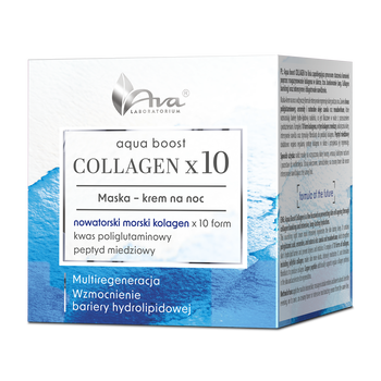AVA Aqua Boost Collagen, maska-krem na noc, 50 ml