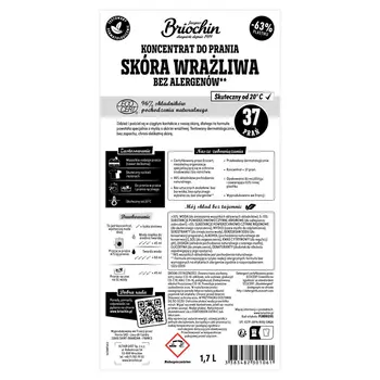 Briochin, koncentrat do prania, skóra wrażliwa, zapas, 1,7 l