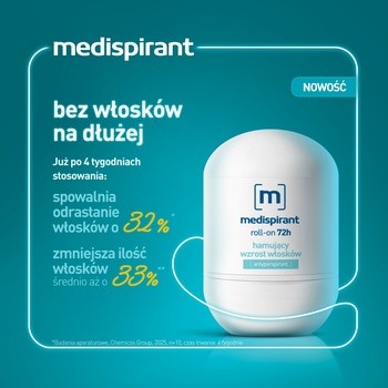 Medispirant, antyperspirant hamujący wzrost włosków 72 h, roll-on, 40 ml