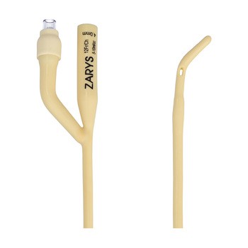 Zarys, urologiczny cewnik Foley'a, dwudrożny z plastikową zastawką i końcówką Tiemanna, CH 12/5-10 ml, 1 szt.
