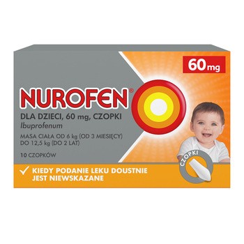 Nurofen dla dzieci, 60 mg, czopki, 10 szt.