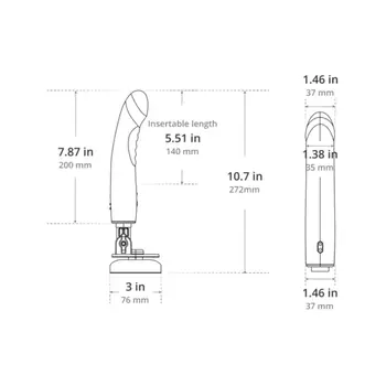 Lovense Mission 2, wibrujące dildo, 1 szt.
