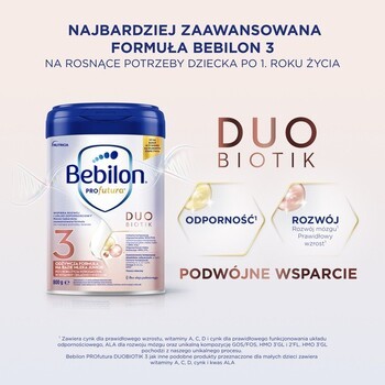 Zestaw 2 x Bebilon PROfutura DUOBIOTIK 3, formuła na bazie mleka po 1. roku życia, 800 g