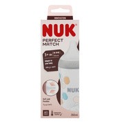 NUK Perfect Match Bawełna, butelka 260 ml z silikonowym smoczkiem, 1 szt.
