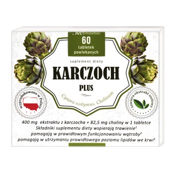 Karczoch Plus, tabletki powlekane, 60 szt.