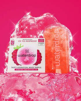 Waterdrop, Microdrink Ice Tea Raspberry, kostki musujące do przygotowania napoju, 2,1 g x 12 szt.