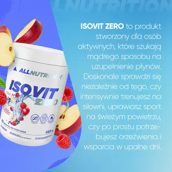 Allnutrition Isovit Zero, proszek, smak jabłko - malina, 660 g