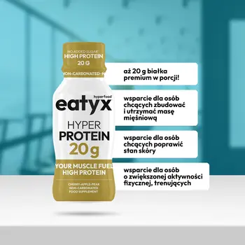 Eatyx Hyper Protein, shot proteinowy, smak wiśna-jabłko-gruszka, 95 ml