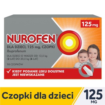 Nurofen dla dzieci, 125 mg, czopki, 10 szt.