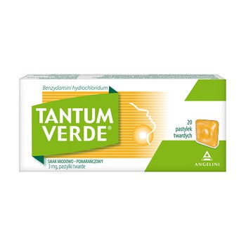 Tantum Verde smak miodowo-pomarańczowy, 3 mg, pastylki twarde, 20 szt.