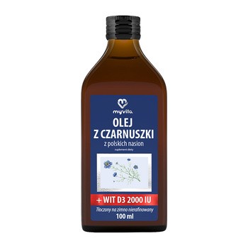 Olej z czarnuszki + Witamina D3, 100 ml
