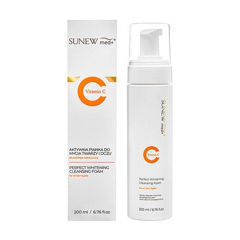 SunewMed+, aktywna pianka enzymatyczna do mycia twarzy i oczu, 200 ml