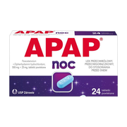 Apap Noc, 500 mg + 25 mg, tabletki powlekane, 24 szt.