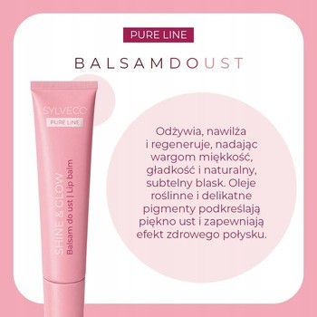 Sylveco Pure Line, balsam do ust, Shine and Glow, 15 ml