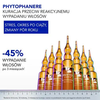 Phyto Phytophanere, kuracja przeciw reakcyjnemu wypadaniu włosów, 12 x 5 ml