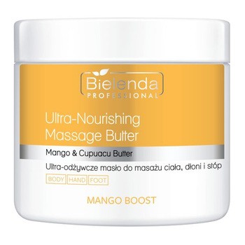 Bielenda Professional Mango Boost, ultra-odżywcze masło do masażu ciała, dłoni i stóp, 500 ml