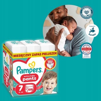Pampers Active Baby Pants, 7, (15+kg), 108 szt.