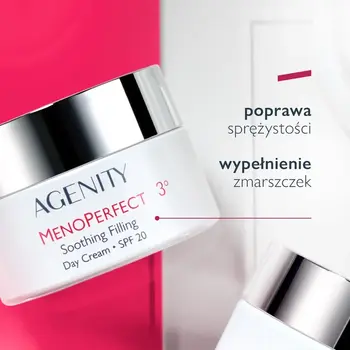 Zestaw Agenity MenoPerfect 3º Sprężystość, krem na dzień, 50 ml + krem na noc, 25 ml + kosmetyczka