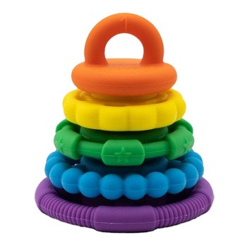 Jellystone Designs, silikonowy gryzak sensoryczny Mała tęczowa wieża, 1 szt.