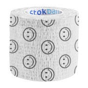 alt StokBan bandaż elastyczny, samoprzylepny, 4,5 m x 5 cm, biały w emotikony, 1 szt.