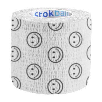 StokBan bandaż elastyczny, samoprzylepny, 4,5 m x 5 cm, biały w emotikony, 1 szt.