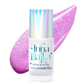 Maga Cosmetics Inna Bajka, lakier hybrydowy z pyłkiem, 850 Blinky Pinky, 6 ml