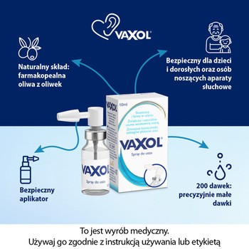 Vaxol, spray do usuwania woskowiny usznej, 10 ml