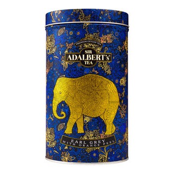 Adalbert's tea, earl grey with orange peel, czarna herbata liściasta w puszce, 110 g