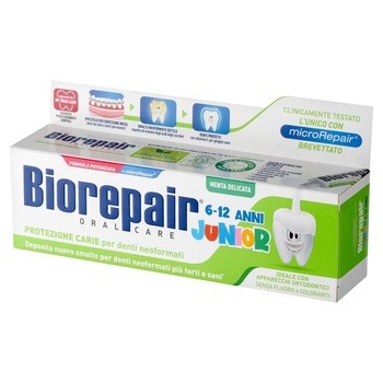 BioRepair Junior, pasta do zębów, 6-12 lat, smak delikatnej mięty, 75 ml