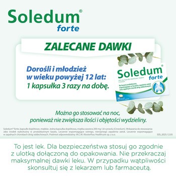 Soledum forte, 200 mg, kapsułki dojelitowe miękkie, 20 szt.