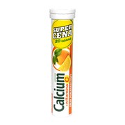 Calcium + witamina C, tabletki musujące o smaku pomarańczowym, 20 szt. (Polski Lek)