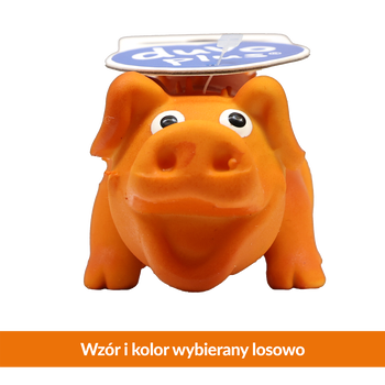 Duvoplus Świnka piszcząca, lateksowa zabawka dla psa, 10 cm, 1 szt.