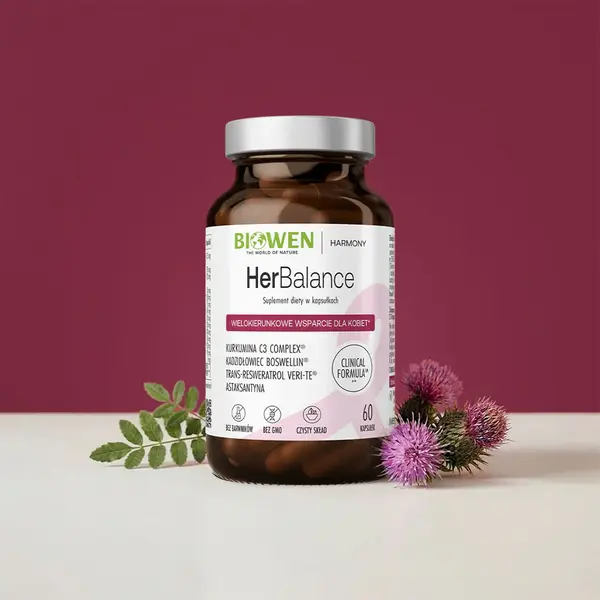 Комплекс для женщин Biowen HerBalance, куркума и босвеллия, с витаминами D3 и K2, 60 капсул — фото 3