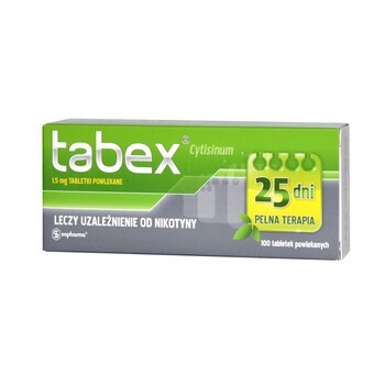 Tabex, 1,5 mg, tabletki powlekane, 100 szt.