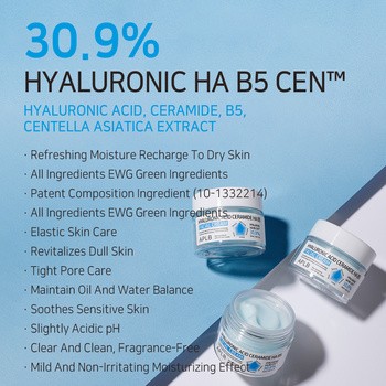 APLB Hyaluronic Acid Ceramide HA B5, krem nawilżający do twarzy z kwasem hialuronowym, ceramidami i witaminą B5, 55 ml