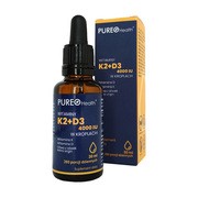 Pureo Health, Witaminy K2 + D3, krople, 30 ml