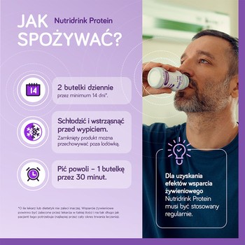 Nutridrink Protein, płyn o smaku truskawkowym, 4 x 125 ml