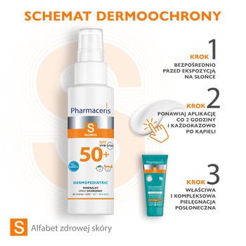 Pharmaceris S, spray ochronny do twarzy i ciała od 1. dnia życia SPF 50+, 100 ml