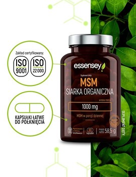 Essensey MSM siarka organiczna 1000 mg, kapsułki, 90 szt.