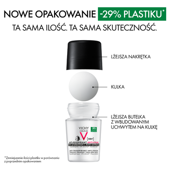 Vichy Homme, antyperspirant w kulce przeciw śladom na ubraniach, 48h, 50 ml