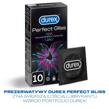 Durex Perfect Gliss, prezerwatywy, 10 szt.