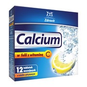 Calcium w folii z witaminą C, tabletki musujące o smaku cytrynowym, 12 szt. https://azcdn.doz.pl/image/d/product/7771af4e-scale-180x180.png