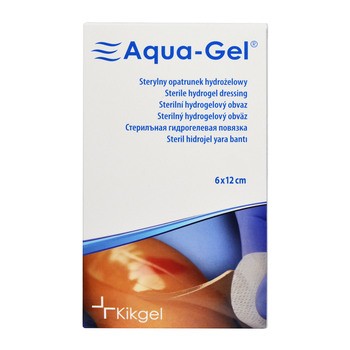 Aqua-Gel, sterylny opatrunek hydrożelowy, 6 x 12 cm, 1 szt.