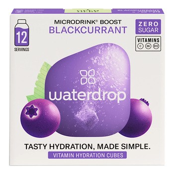 Waterdrop, Microdrink Boost Blackcurrant, kostki musujące do przygotowania napoju, 2 g x 12 szt.