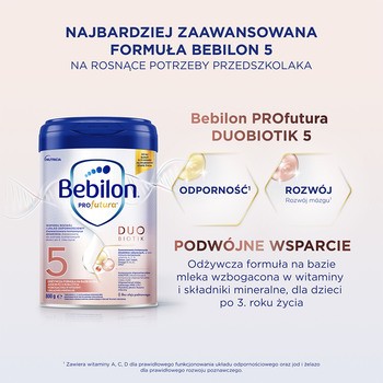 Bebilon Profutura DUOBIOTIK 5, formuła na bazie mleka po 3. roku życia, proszek, 800 g