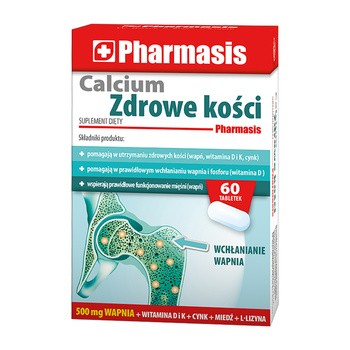 Calcium Zdrowe Kości Pharmasis, tabletki, 60 szt.