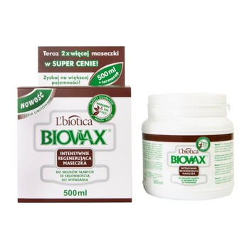 Biovax, intensywnie regenerująca maseczka do włosów słabych, wypadających, 500 ml
