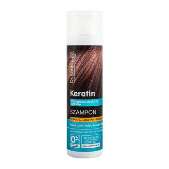 Dr Sante Keratin, szampon z keratyną, argininą, kolagenem do włosów matowych i łamliwych, 250 ml