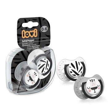 Lovi Salt&Pepper, silikonowy, smoczek dynamiczny, 2 szt.