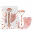 Zestaw Crystallove Rose Quartz, roller do twarzy + płytka gua sha + buteleczka roll-on, 1 szt.